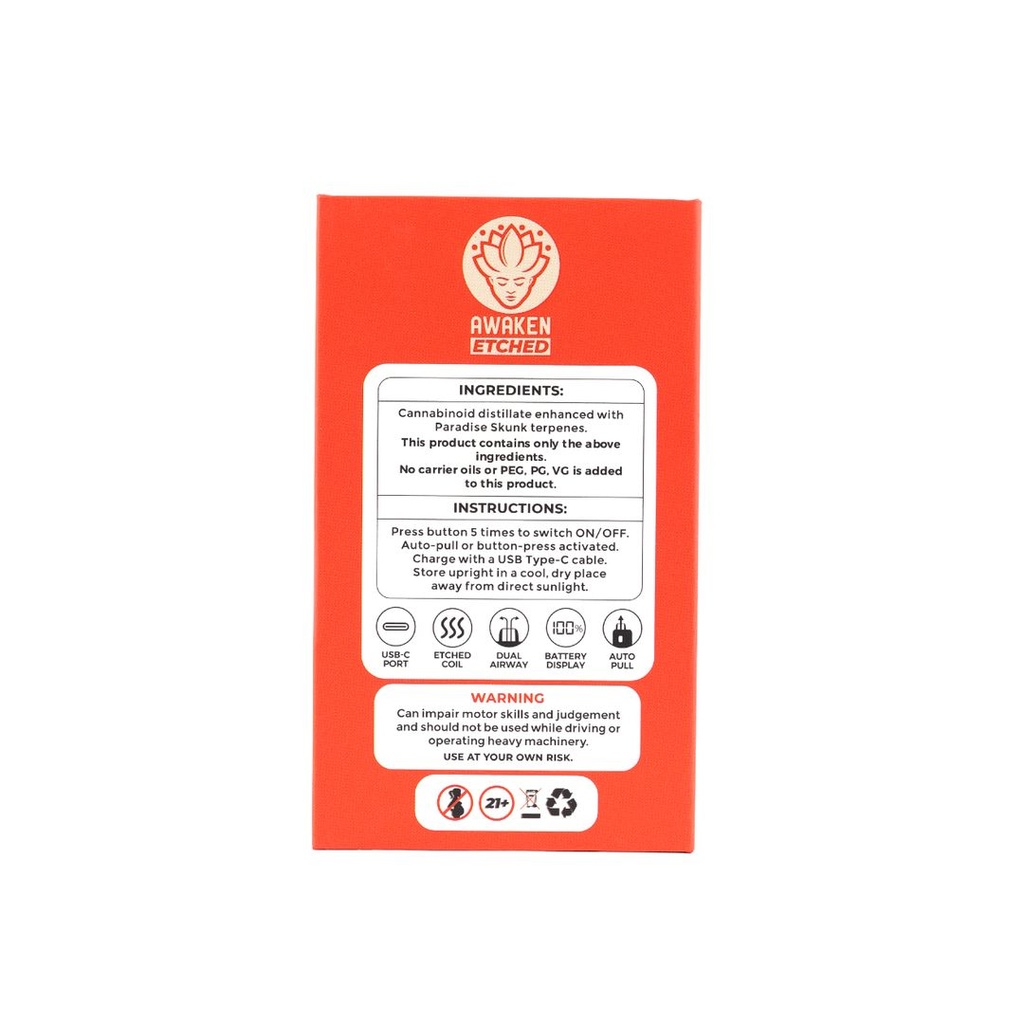 Awaken® Etched Disposable Vape 1ml - Paradise Skunk (Sativa)