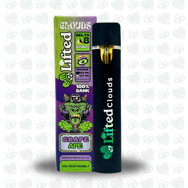 Lifted Delta 8 Disposable Vape 1ml - Grape Ape (Indica)